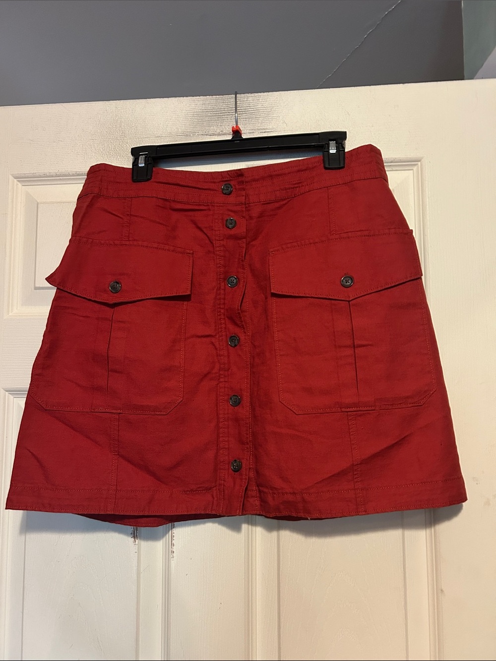 Banana Republic Linen Blend Button Front Skirt Size 10
